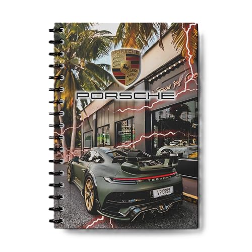 Image of zenithink Aesthetic Sports Car Wiro Journal Notebook | 80 gsm Paper With 350GSM Hard Cover | Unruled | Pages - 160 | | A5 Size | Wiro Binding | Versatile for School, Home & Office |