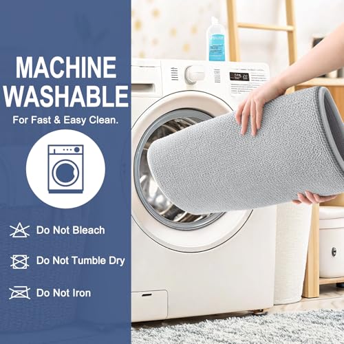 Image of OLANLY Thick Memory Foam Small Bathroom Rugs 24x16, Extra Soft Absorbent Bath Rug, Quick Dry Bath Mats, Non-Slip, Machine Washable Mat for Bathroom, Tub and Shower, Home Decor Accessories, Light Grey