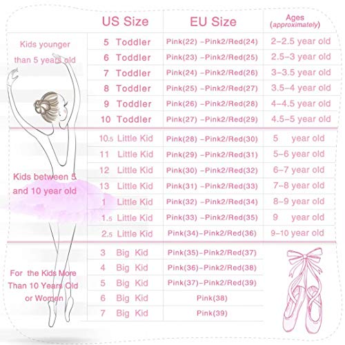 iCKER Kids Girls Satin Ballet Dance Shoes Split-Sole Practice Gymnastics Ballet Slippers Flats-White-10 M Toddler