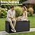 MAIUSCOLI Waterproof Outdoor Storage Box, 125 Gallon Lockable Deck Box, UV-Resistant Outside Storage Bin with Hydraulic Lid for Patio Furniture, Cushion Organizer, Garden Tool, Pool Accessories, Black