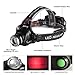 COSOOS Rechargeable Headlamp Flashlight, Bright LED Headlamp, 1000 Lumen, Zoomable 4-Mode Tactical Headlight, Waterproof Head Lamp for Adults, Hard Hat, Hiking, Camping Gear Essentials