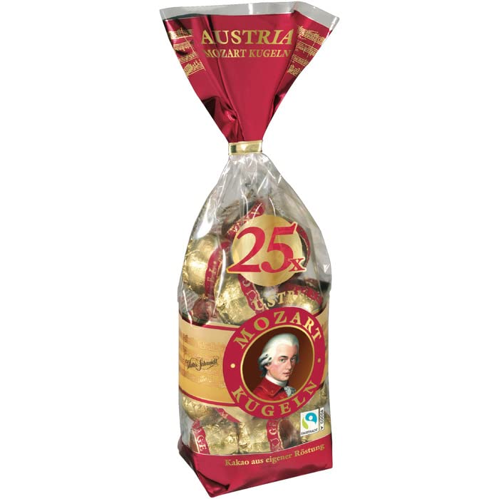 Austria Mozart Kugeln 25 pc Bag with 412.5 GRAMMS, Manner