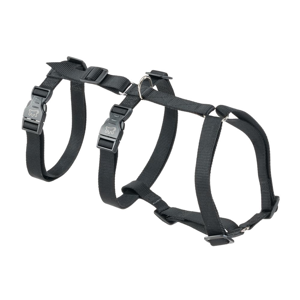 Ferplast Dog Harness Large BRAVE LARGE, Escape Proof Dog Harness, Greyhound, Adjustable Harness for Dogs 6 Closures, Nero