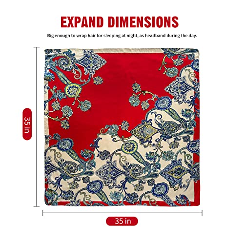 35" Satin Silk Scarf - Versatile Hair Scarf, Bandana, Sleeping Cap & Neck Wrap for Women4
