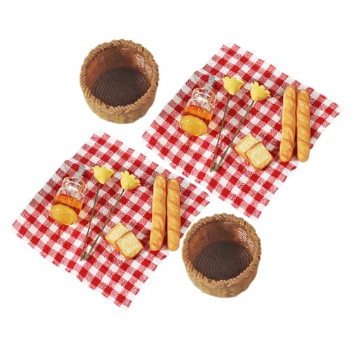 DRESSOOS 2 セット の ミニチュア ドールハウス 食べ物 模型 ミニ パン バスケット プロップ ドールハウス パン バスケット 写真 プロップ ドールハウス ミニチュア 食べ物 ドールハ