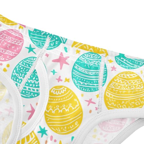 ODAWA Easter Eggs Stars White Toddler Briefs Cotton, Boys Underwear 2T4