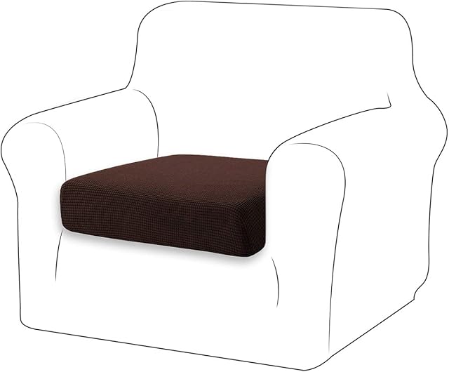 TIANSHU High Stretch Cushion Cover Sofa Cushion Slipcover Furniture Protector Sofa Seat Cover for Couch 1-Piece Cushion Covers for Chair(Chair,Chocolate)