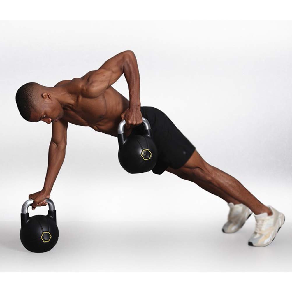 Kettlebell AGYH Acciaio Nero, Attrezzatura per L'allenamento della Forza Domestica, Pesi per Esercizi Push-up ， 8 kg / 12 kg / 16 kg / 20 kg / 24 kg (Size : 16kg/35.2lb)