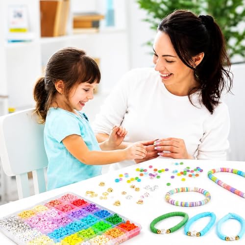 Image of ZORVO Bracelet Making Set, Clay Beads Kit, Macaron Color Beads for Bracelet Making for Girls Kids, Letter Beads with Unicorn Pendants, Crystal Star Flower Hair Beads Set for DIY Jewellery Crafts (Old Bracelet Kit)