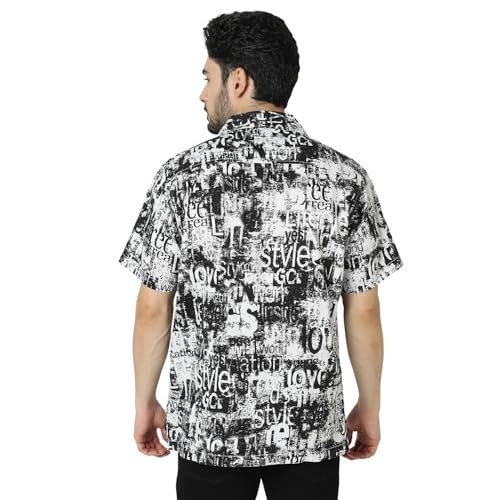 Image of Spykar Men's Relaxed Fit N /A Half Sleeve Printed Casual Shirts