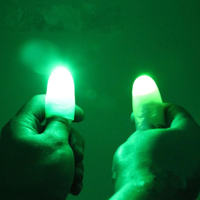 HULA Dedo Mágico LED, 5 Pares Magic Finger Light Up Thumb Tips Lámpara de Dedo LED Thumbs Light (Verde)