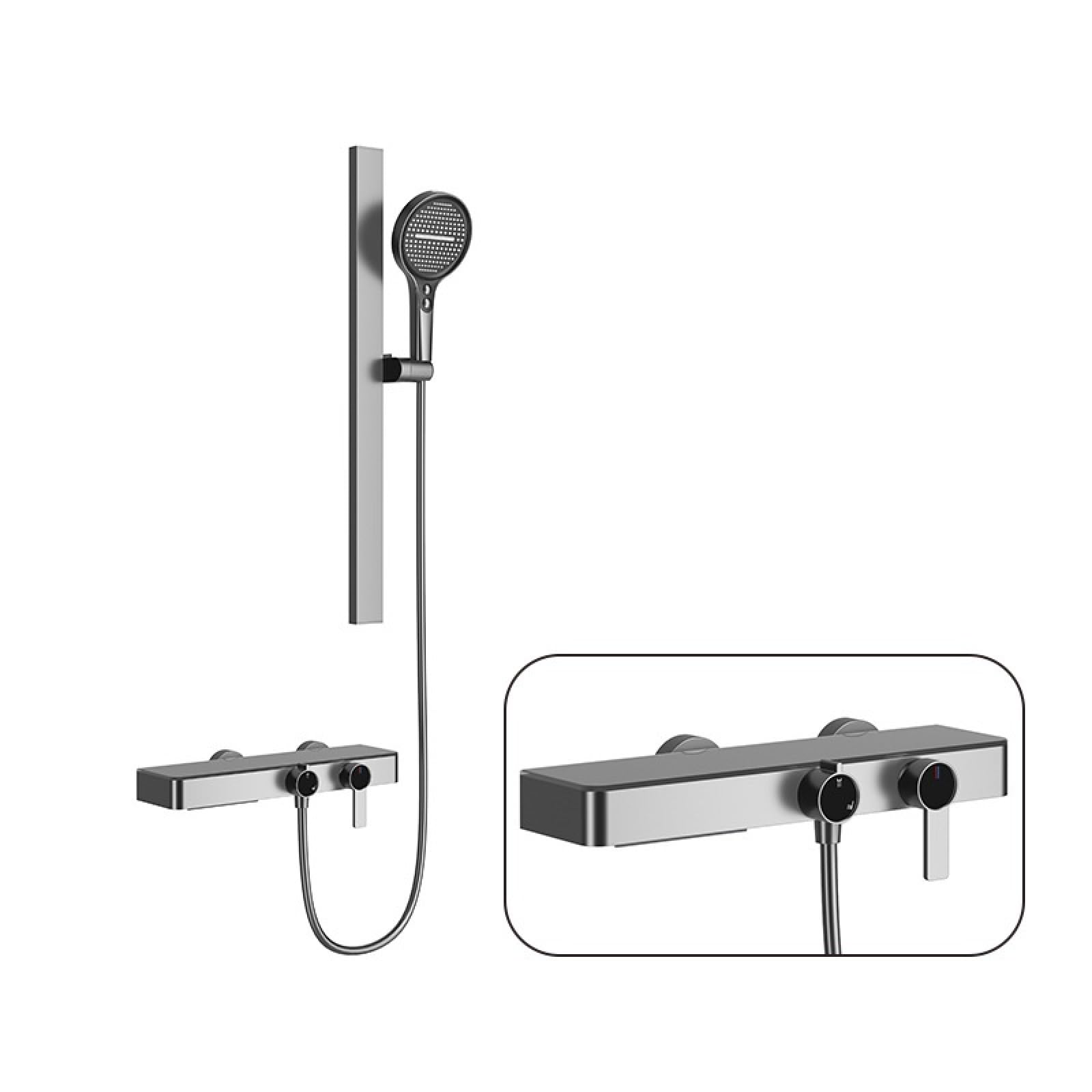 Fanjubei Dual-Function Gun Ash Bathroom All-Copper Multifunctional Hot And Cold Shower Shower Set, Dual-Function Gundust