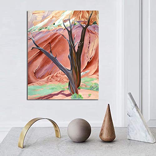 Wehoiweh Gerald's Tree Georgia O'keeffe Toile Peinture Impression Salon décoration de la Maison Moderne Mur Art Peinture à l'huile Affiches Photos 20x25 cm Non encadré Cover