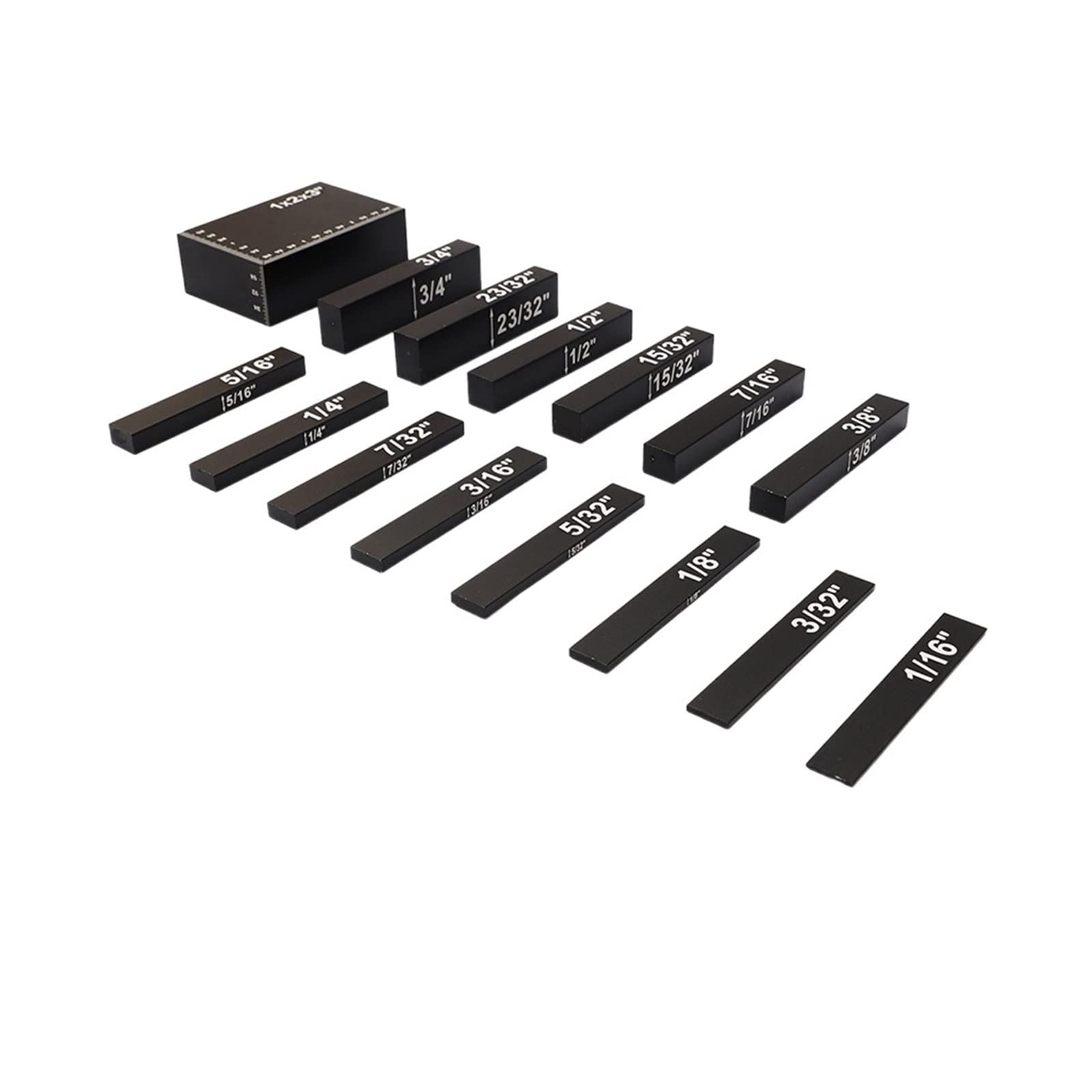 CVFRDD Gauge Block Set 15pcs Setup Blocks Height Gauge Set Precision Aluminum Bars Router Table Saw Accessories 1/16" Woodworking Up(Nero)
