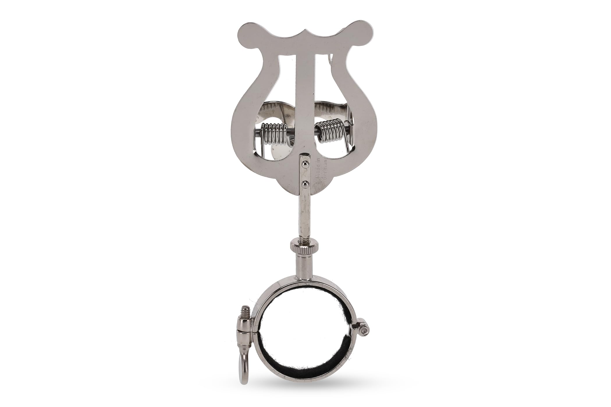 GEWA Porta spartiti da marcia Bb-Clarinetto - Nichelato - Piccola Lira - 1 Pulsante - Diametro anello 33 mm