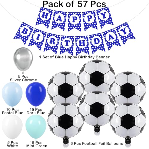 Image of Rozi Decoration Sport Theme Birthday Decoration Items Set of 57 Pcs | Football Theme Birthday Decoration | Kids Birthday Decoration Items for Boys | Soccer Birthday Decoration