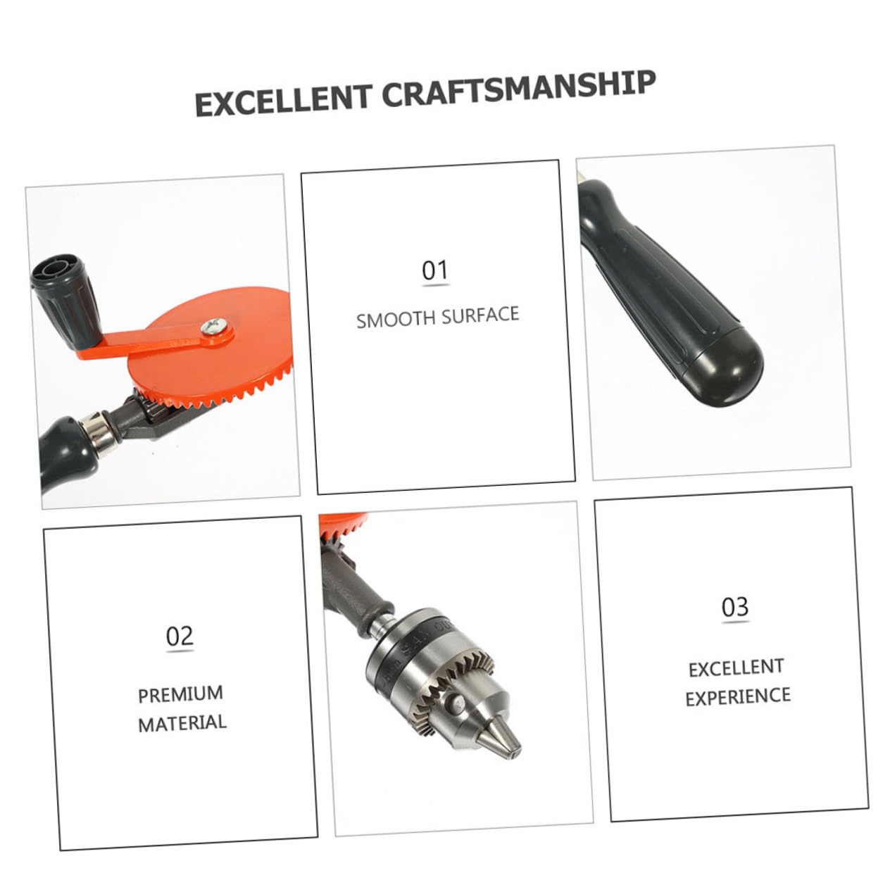 Trapano Manuale in Acciaio 3/8 Pollici, Controllo Manuale e Precisione per Fori nel Legno, per Studenti e Modellismo