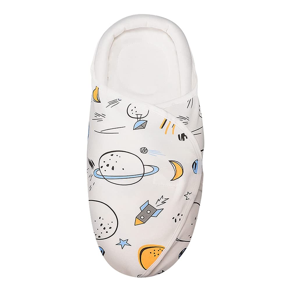 Knirose Pucksack Baby 0-3 Monate Baby Pucktuch Decke für Neugeborene mit Kopfschutz und Kopfstützung, Swaddle Puckdecke von 0-3 Monate (Weiß)