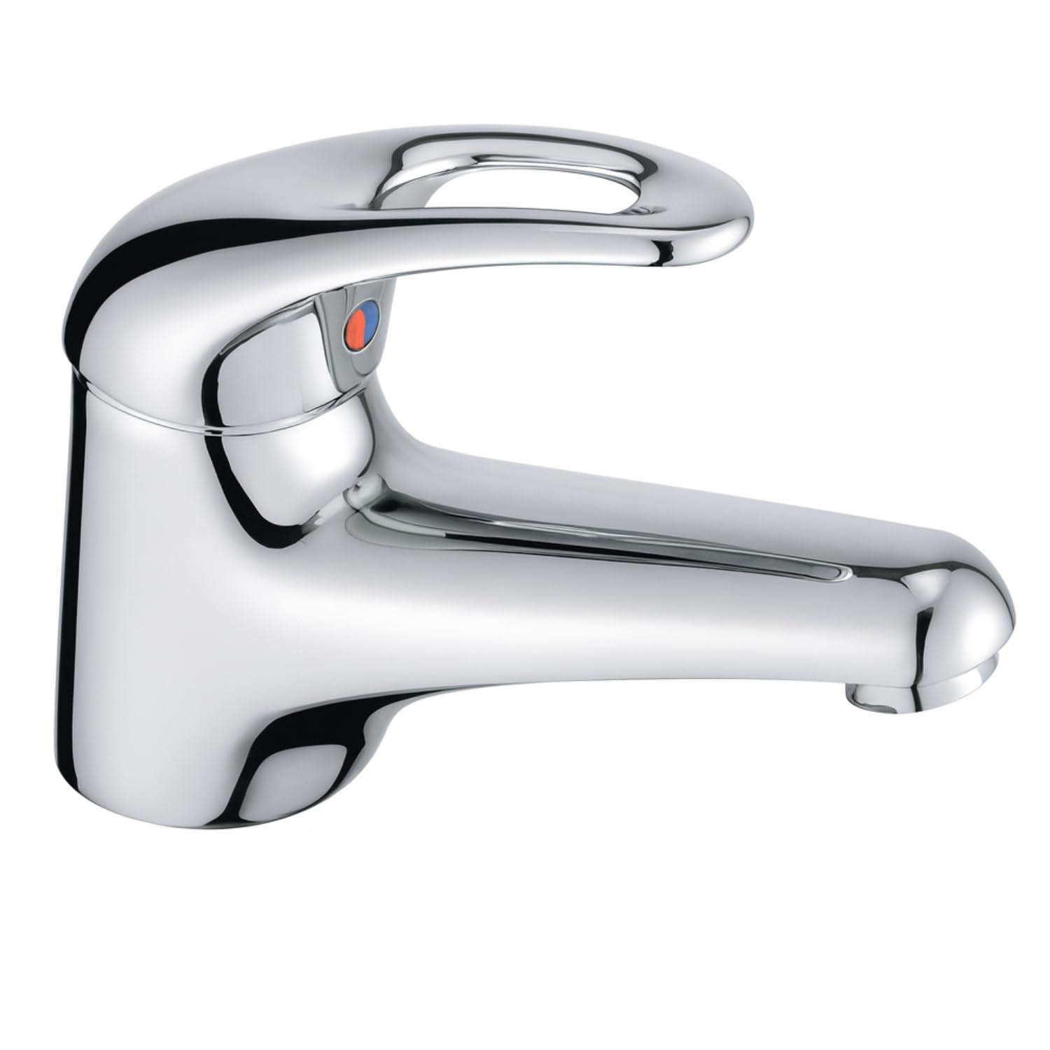 Xcel Home Silver Della Mini Mono Chrome Basin Mixer Tap | Compact Single Lever | Bathroom