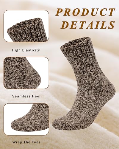 Senker Fashion Boot Socks for Women, Thick Winter Wool Crew Sock Knit Warm Cozy Christmas Stocking Stuffers Gifts2