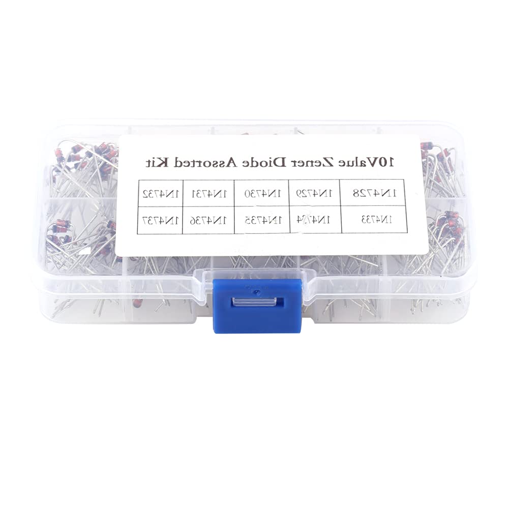 200pcs 10Values Zener Diode Assortment Kit, Electronic Components, Electronic Diodes for Repair Electronics Replacing Parts With Storage Box