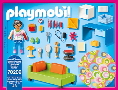 PLAYMOBIL Dollhouse 70209 Jugendzimmer mit Mädchenfigur und Zubehör, Ab 4 Jahren