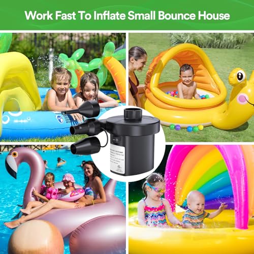 Pulidiki Air Pump Electric Air Pump For Inflatables Air Mattress Pump With 3 Nozzles Inflator/Deflator Portable Quick Air Pump For Camping Air Mattress Bed thumb #2
