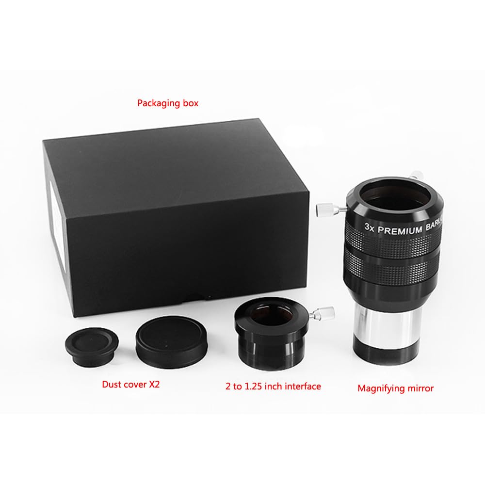 Obiettivo Barlow 3X Apo da 2" con adattatore da 3,2 cm - Ottica a 4 elementi multistrato