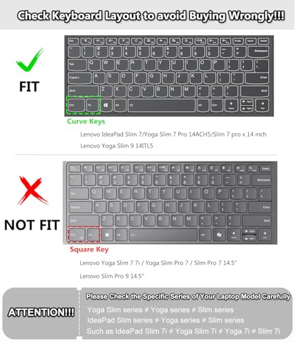 Image of Keyboard Cover for Lenovo Yoga 7i 5i 2-in-1 14 inch /Flex 5 14 inch 2-in-1 Laptop /Flex 5 14 inch / Idepad S540 14 /ThinkBook 14 Gen 2,Keyboard Protector Skin for Lenovo Ideapad 5 14 inch-Black