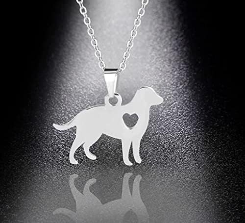 CrownOfRibbons Labrador Retriever Dog Necklace, Puppy Pet Lover Gift, Stainless Steel in an Organza Bag, Silver - Image 4