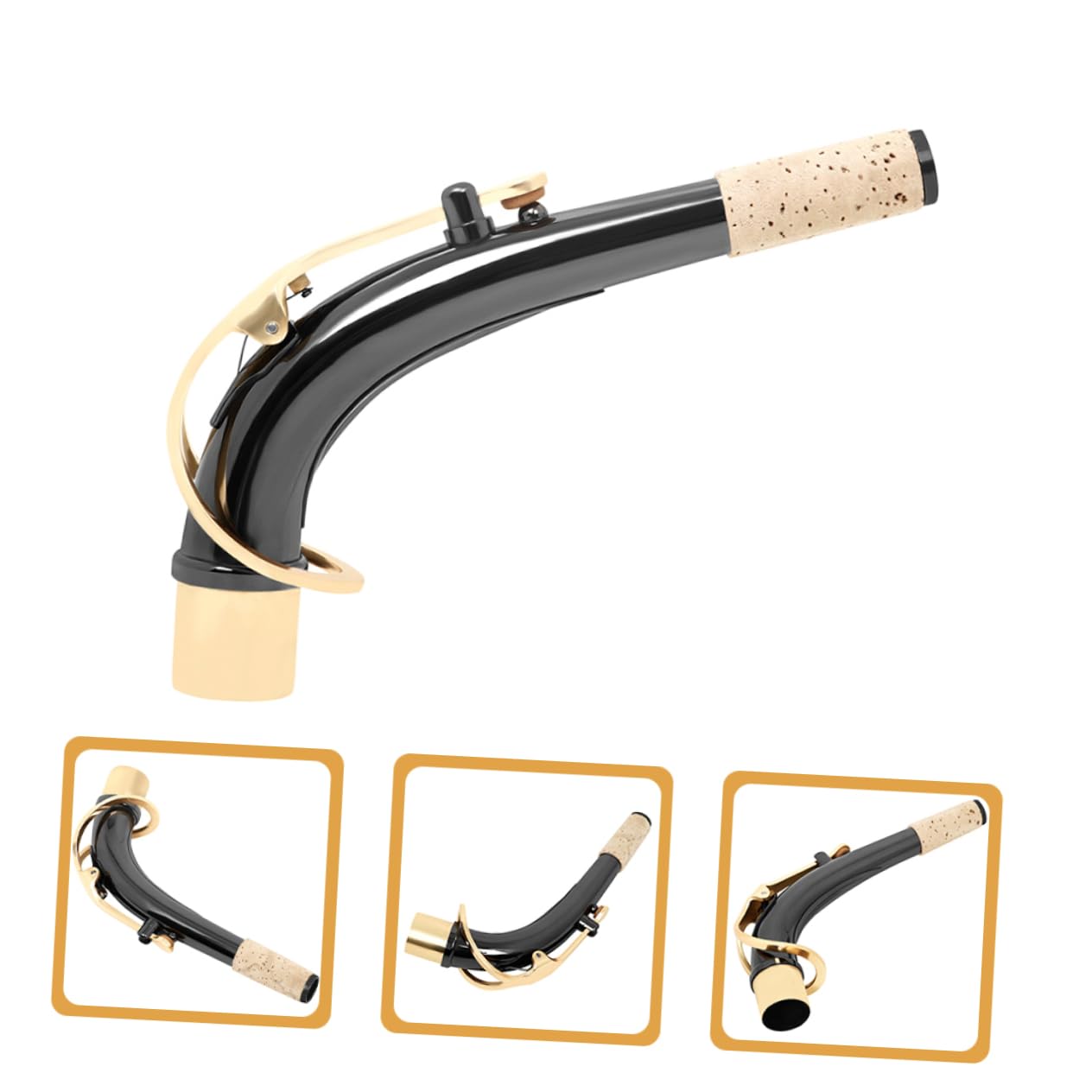 ibasenice 5pezzi Sostituzione Collo Curvo Per Sassofono Ottone Con Bocchino Kit Di Riparazione Per Sassofonisti Per Migliorare Intonazione e La Qualità Del Suono