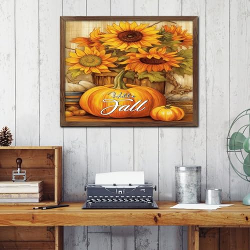 Panneau mural en bois Hello Fall pour rompre la monotonie des murs blancs de salle de bain