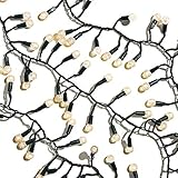 LED Cluster Christmas Lights - 20 Feet, 390 Globe Bulbs, Warm White, 1/2 Inch Balls, Indoor /...