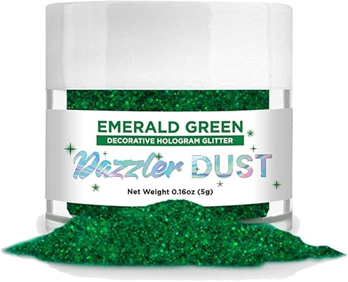 Miniatura 3 de BAKELL Brillantina verde esmeralda para arte y manualidades, tarro de 0.18 oz  Polvo deslumbrante  Purpurina decorativa no tóxica  Artes,