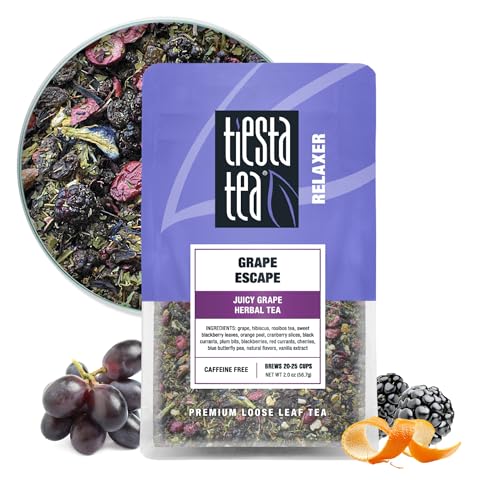 Image of Tiesta Tea - Grape Escape, Loose Leaf, Juicy Grape Herbal Tea, Non-Caffeinated Fruit Blend, Makes Hot or Iced Up to 25 Cups, 2oz Resealable Pouch