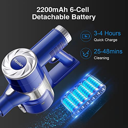 Moolan Cordless Vacuum Cleaner, 330W Portable Cordless Vacuum With 28Kpa Powerful Suction, 45° Bendable Rod, 6 In 1 Rechargeable Stick Vacuum 48Mins Runtime For Home Hardwood Floor Carpet Pet Hair #TOP2