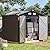 Grovellis 6x8FT Outdoor Metal Storage Shed, Double Door, 1 Clear Window, Tool Shed for Garden, Patio, Backyard Brown