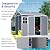 Shaical 8x6 ft Outdoor Resin Storage Shed with Floor and 2 Windows, Waterproof Lockable Door Outdoor Plastic Storage Sheds for Garden Tools, Patio Furniture, Bike Accessories, Lawn Mower