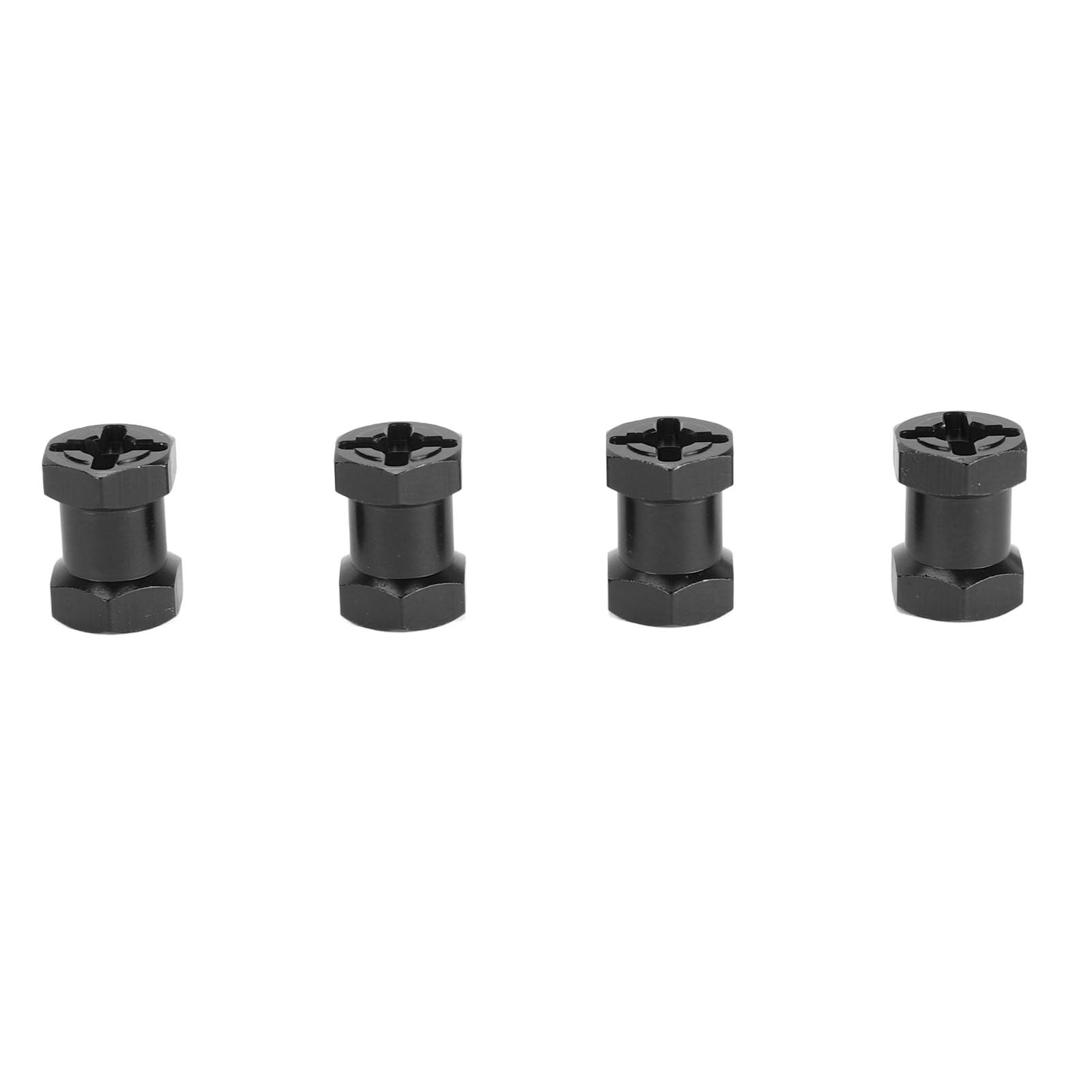 RC – Lot De 4 Entretoises Hexagonales En Métal – 12mm Diamètre X 15mm Longueur – Extension De Moyeu – Stabilité Pour Voitures RC – Noir