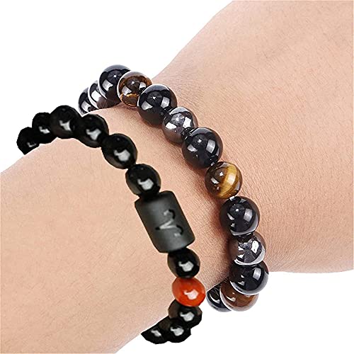 CSIYANJRY99 Zodiac Bracelets for Men Women Zodiac Sign 12 Constellation Horoscope Bracelet 8mm Natural Obsidian Hematite Onyx Tiger Eye Beads Stretch Bracelet3