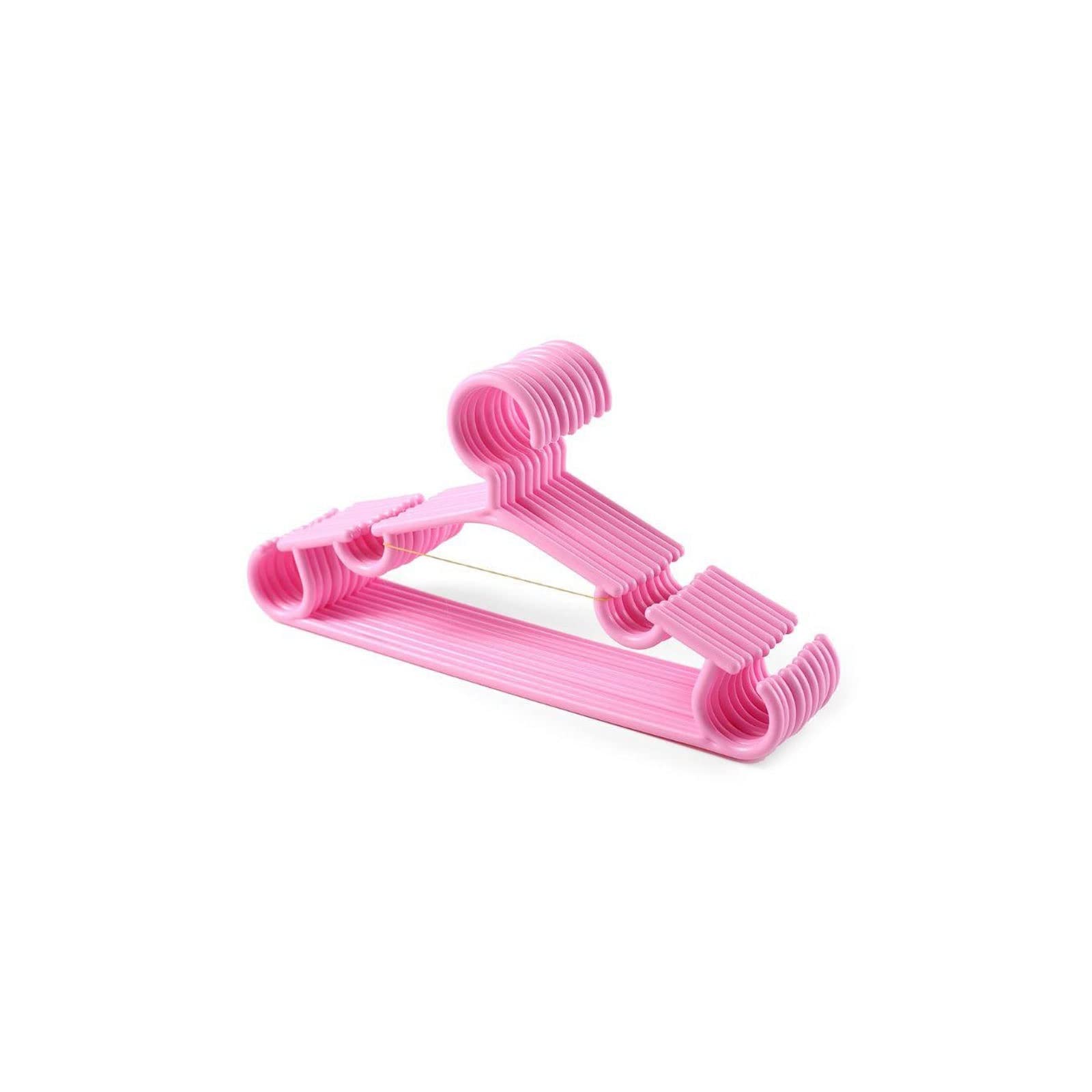 JINGYAN Standard Hangers 10Pcs/Set Portable Clothes Hanger Coat Plastic Hangers Hook Clothing Organizer(Pink)