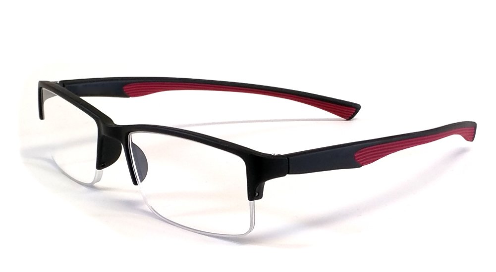 Calabria 6904 Flexie Rectangular Bendable Reading Glasses +1.75 Red Men Women Readers Flexible Eyeglass Soft Case