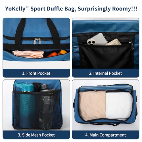 Image of 20 inch Gym Bag for Men, Royal Blue | 40L Capacity, Sport Duffle Bag, Weekender Duffel Bag, Travel
