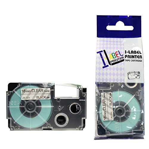 LM Tapes - Casio KL-2000 18mm Black on Clear Compatible Label Tape for Casio KL2000 EZ Label Printer