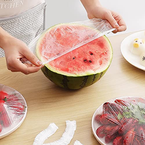 MplehDa Frischhaltebeutel 100 Stück Wiederverwendbar Abdeckhauben für Lebensmittel Frischhaltefolie mit Gummizug Frischhalte Beutel für Lebensmittelaufbewahrung/Obstkonservierung/Duschhauben