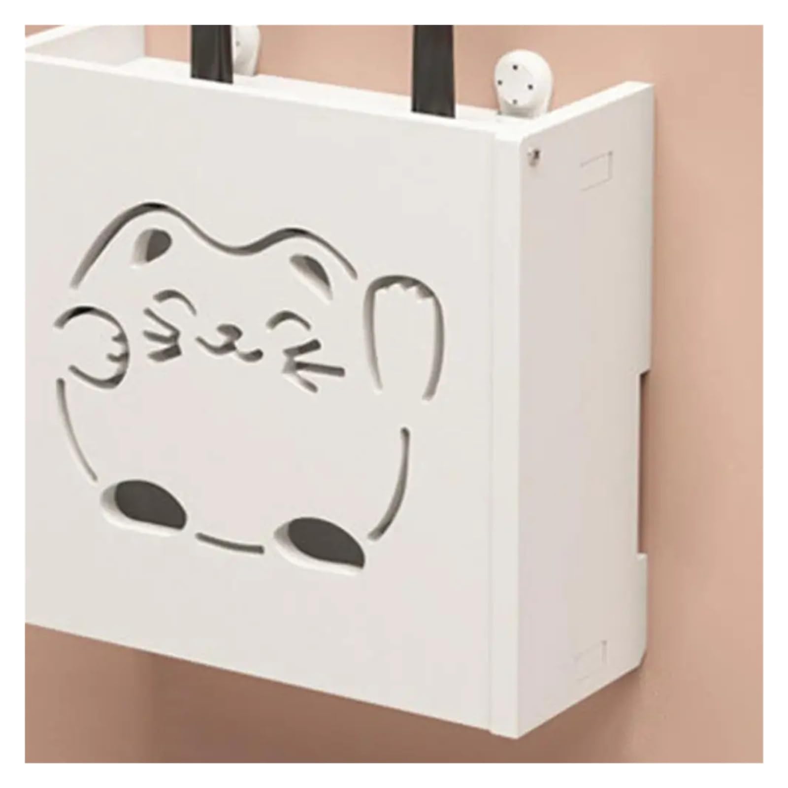 WiFi-Router-Aufbewahrungsbox, Wandhalterung, Holz-Router-Regal, Organizer, Steckdosenleiste, Kabelmanagement, Versteckregal for Modem, Kabelrouter Router Box Wandhalterung(Color 2)