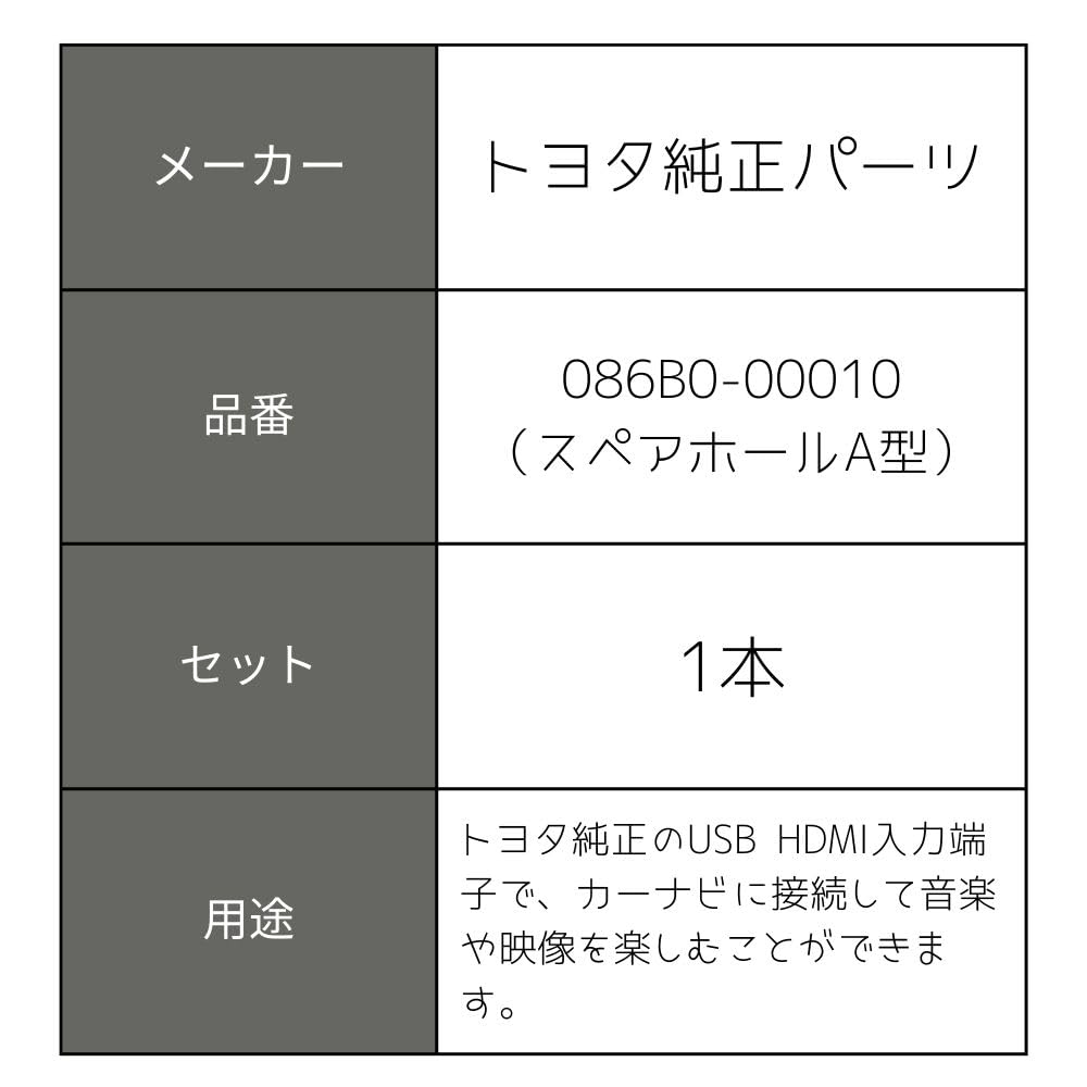 Amazon.co.jp: トヨタ純正部品 USB/HDMIケーブル 086B0-00010 純正ナビ