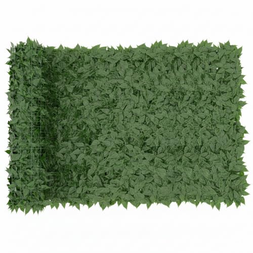 BRICOZONE Siepe Artificiale Edera Verde In Fibra Di Poliestere E Pvc Resistente Ai Raggi Uv Frangivista Decorativa Da Esterno E Interno Per Balcone Terrazzo Recinzione Giardino (1 x 12 metri)