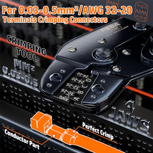 PEBA Crimping Tool and Dupont Connector Kit - 21 Types of 2.54mm Dupont Connectors & Crimp Pins, 2.5 mm JST-XH Contacts and Housings, for DIY Electronics - Suitable for AWG 32-20 Wires
