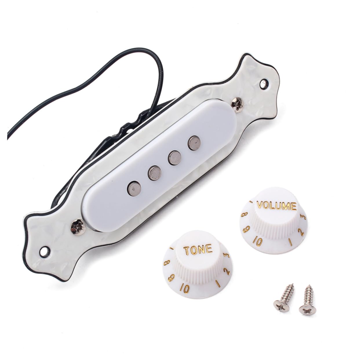 BESTonZON 3pezzi Pickup Elettrico Per Chitarra Acustica Corde Con Controllo Del Volume e Del Suono Bianco Adatto Per Chitarre Folk e Elettriche